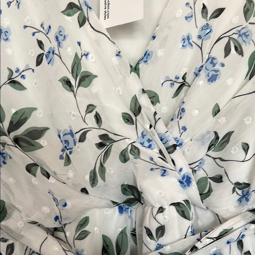 NY Collection Blue and Green Floral High Low Dress‎ - Picture 10 of 14